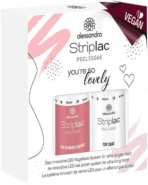 Striplac Peel or Soak Lovely Vegan Set =Nail Polish Flower 5 ml + Nail Polish Top Coat 5 ml