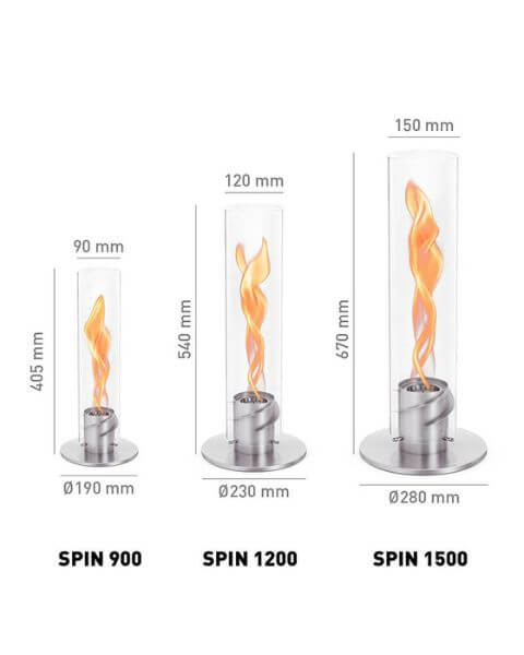 Höfats Tischfeuer SPIN 1200 silber