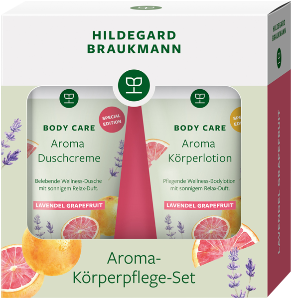 Body Care Geshenkset = Körperlotion Lavendel Grapefruit 150 ml + Duschcreme Lavendel Grapefruit 150 ml